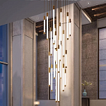 Люстра в современном стиле с 30-ю каскадными светодиодными лампами Golden LED Rain варинант исполнения - 3 | Loft Concept в Ростове-на-Дону