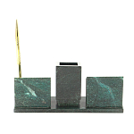 Настольный письменный набор из змеевика с визитницами и ручкой Successful Leader варинант исполнения - 3 | Loft Concept в Ростове-на-Дону