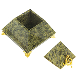 Шкатулка пирамида из натурального камня змеевик Stone Casket варинант исполнения - 2 | Loft Concept в Ростове-на-Дону