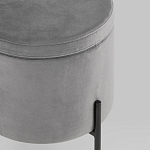 Серый пуф на черных ножках SANJAY варинант исполнения - 4 | Loft Concept в Ростове-на-Дону