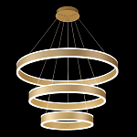 Люстра подвесная светодиодная с тремя золотистыми кольцами Ring Horizontal варинант исполнения - 2 | Loft Concept в Ростове-на-Дону