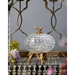 Конфетница прозрачная стеклянная на бронзовых ножках в виде морских коньков с крышкой в виде ракушки Eden Garden варинант исполнения - 3 | Loft Concept в Ростове-на-Дону