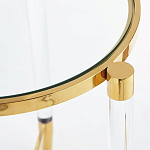 Золотой приставной столик с круглой стеклянной столешницей Weightless Table варинант исполнения - 4 | Loft Concept в Ростове-на-Дону