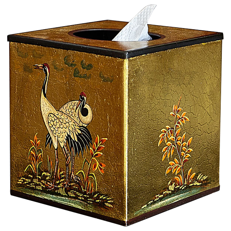     Chinoiserie Gold Garden Tissue Box    -- | Loft Concept 