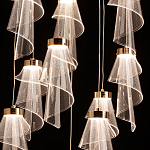 Люстра каскадная с 10-ю прозрачными плафонами Wave Line варинант исполнения - 5 | Loft Concept в Ростове-на-Дону