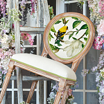 Стул бежевый из натурального бука с изображением птиц и цветов Blooming Birds варинант исполнения - 3 | Loft Concept в Ростове-на-Дону