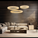 Люстра с 3-мя кольцами из натурального камня Minerals of Light варинант исполнения - 3 | Loft Concept в Ростове-на-Дону