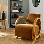 Кресло с круглыми деревянными подлокотниками Modesto Chair варинант исполнения - 6 | Loft Concept в Ростове-на-Дону