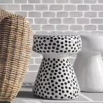 Дизайнерский журнальный стол белый в чёрный горох Gefan варинант исполнения - 1 | Loft Concept в Ростове-на-Дону