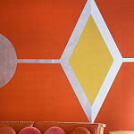 Обои ручная роспись Chez Nina by India Mahdavi Lantana colourway on Arancio dyed silk варинант исполнения - 3 | Loft Concept в Ростове-на-Дону