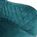 Барный стул со спинкой и подлокотниками на 4-х деревянных ножках Douglas Rhombus Бирюзовый Велюр варинант исполнения - 2 | Loft Concept в Ростове-на-Дону