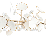 Люстра круглая с белыми лепестками из керамики и прозрачными хрустальными цветками Диаметр 82 см Wintery flovers варинант исполнения - 4 | Loft Concept в Ростове-на-Дону