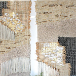 Триптих Геометрический гобелен бежевый Figurative Beige Wall Hangings варинант исполнения - 1 | Loft Concept в Ростове-на-Дону