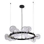 Люстра круглая подвесная с 15-ю прозрачными шарообразными плафонами из стекла Iona chandelier варинант исполнения - 6 | Loft Concept в Ростове-на-Дону