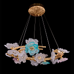 Люстра круглая на золотом каркасе с цветочным декором Miscellaneous herbs варинант исполнения - 1 | Loft Concept в Ростове-на-Дону