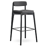 Барный стул из массива ясеня с обивкой из рогожки Elegant Ash Shape варинант исполнения - 2 | Loft Concept в Ростове-на-Дону