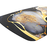 Обеденный стол с прямоугольной черно-золотой столешницей из стекла на 4-х металлических ножках Gold and Black Marble варинант исполнения - 4 | Loft Concept в Ростове-на-Дону
