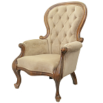 Кресло с мягкой обивкой из светло-коричневого велюра на 4-х деревянных ножках Evelyn Classical Armchair варинант исполнения - 3 | Loft Concept в Ростове-на-Дону