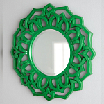Зеркало круглое в ажурной зеленой раме Green Floral Pattern варинант исполнения - 2 | Loft Concept в Ростове-на-Дону