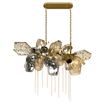 Люстра подвесная с 22-мя гранёными стеклянными плафонами с вертикальными подвесками Gilded Mirage  варинант исполнения - 2 | Loft Concept в Ростове-на-Дону