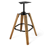 Барный стул со спинкой и подлокотниками на 4-х деревянных ножках Douglas Rhombus Коричневый Велюр варинант исполнения - 5 | Loft Concept в Ростове-на-Дону