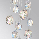 Люстра каскадная с 11-ю круглыми плафонами из рельефного стекла Disc Light варинант исполнения - 3 | Loft Concept в Ростове-на-Дону