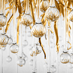 Люстра подвесная с прозрачными стеклянными подвесками в форме капель Диаметр 80 см Droplet Chandelier варинант исполнения - 16 | Loft Concept в Ростове-на-Дону