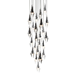 Люстра каскадная с 24-мя рельефными прозрачными плафонами в форме лепестков Glass Pod  варинант исполнения - 1 | Loft Concept в Ростове-на-Дону