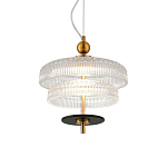 Подвесной светильник многослойный из рифленого прозрачного стекла Academy of Light варинант исполнения - 2 | Loft Concept в Ростове-на-Дону