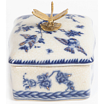 Фарфоровая шкатулка с бронзовой стрекозой Blue and White варинант исполнения - 5 | Loft Concept в Ростове-на-Дону