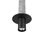 Подвесной светильник с узким цилиндрическим плафоном и черным металлическим декором Concrete Pipe варинант исполнения - 6 | Loft Concept в Ростове-на-Дону