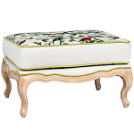 Банкетка золотистая из натурального бука с изображением птиц и цветов Blooming Birds варинант исполнения - 1 | Loft Concept в Ростове-на-Дону