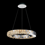 Люстра серебряная в форме кольца с мозаичным хрустальным оформлением Sparks of Crystal варинант исполнения - 1 | Loft Concept в Ростове-на-Дону