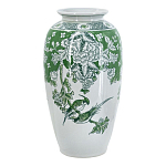 Ваза высокая с зелеными цветочными и птичьими мотивами Vase Inspired by Nature варинант исполнения - 1 | Loft Concept в Ростове-на-Дону