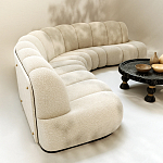 Диван Limoges полукруглой формы с обивкой букле молочного цвета варинант исполнения - 3 | Loft Concept в Ростове-на-Дону