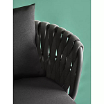 Стул мягкий с декором в виде плетеных лент на спинке и подлокотниках Semicircular Chair Decorated with Ribbons варинант исполнения - 6 | Loft Concept в Ростове-на-Дону