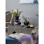 Ваза темно-синего цвета из фарфора с бронзовыми ручками в виде змей Высота 39 см Eden Garden porcelain and bronze варинант исполнения - 4 | Loft Concept в Ростове-на-Дону