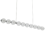 Подвесной линейный светодиодный светильник Crystal Globule Linear Hanging Lamp Chrome варинант исполнения - 1 | Loft Concept в Ростове-на-Дону