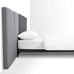 Кровать с большим мягким изголовьем Unity Dark Grey Bed варинант исполнения - 5 | Loft Concept в Ростове-на-Дону