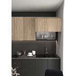 Черный матовый кухонный гарнитур с фасадом под дерево Renart Kitchen Set варинант исполнения - 4 | Loft Concept в Ростове-на-Дону