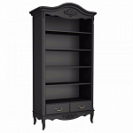 Стеллаж черный широкий из массива бука с 5-ю полками и 2-мя ящиками Black Provence варинант исполнения - 1 | Loft Concept в Ростове-на-Дону