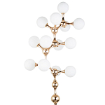 Торшер с плафонами из стеклянных шаров Pearls Suspension Gold Floor Lamp варинант исполнения - 2 | Loft Concept в Ростове-на-Дону