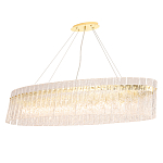 Люстра подвесная овальная с рельефными стеклянными панелями и золотым металлическим каркасом Textured Glass Chandelier варинант исполнения - 2 | Loft Concept в Ростове-на-Дону