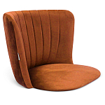 Барный стул со спинкой на 4-х деревянных ножках Оранжевый Велюр Ava Charm варинант исполнения - 3 | Loft Concept в Ростове-на-Дону