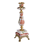 Подсвечник с цветочной росписью из фарфора с бронзовыми элементами Eden Garden варинант исполнения - 1 | Loft Concept в Ростове-на-Дону