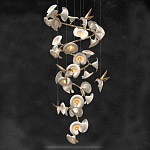 Люстра каскадная из белых цветов каллы и птичек Refined Taste of Light варинант исполнения - 1 | Loft Concept в Ростове-на-Дону