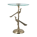 Столик с круглой стеклянной столешницей и корпусом в виде двух павлинов на ветке Table Two Peacocks варинант исполнения - 4 | Loft Concept в Ростове-на-Дону