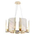 Люстра подвесная круглая с мраморными прямоугольными вставками и золотым основанием Диаметр 55 см Marble square Chandelier варинант исполнения - 4 | Loft Concept в Ростове-на-Дону