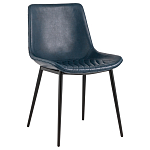 Стул с обивкой из экокожи темно-синего цвета RHOMBUSES UPHOLSTERY варинант исполнения - 1 | Loft Concept в Ростове-на-Дону