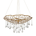 Люстра подвесная золотого цвета с металлическим сетчатым основанием и стеклянными каплевидными подвесками Hinkley варинант исполнения - 1 | Loft Concept в Ростове-на-Дону
